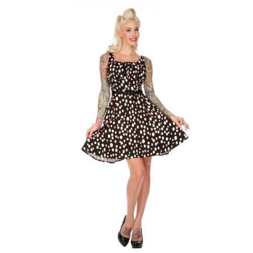 Voodoo Vixen Kleid DOTS DRA2101 black-pink-white M