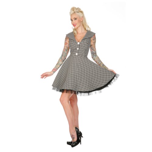 Voodoo Vixen Kleid LUCKY CLOVER DRA2128 black-white XL