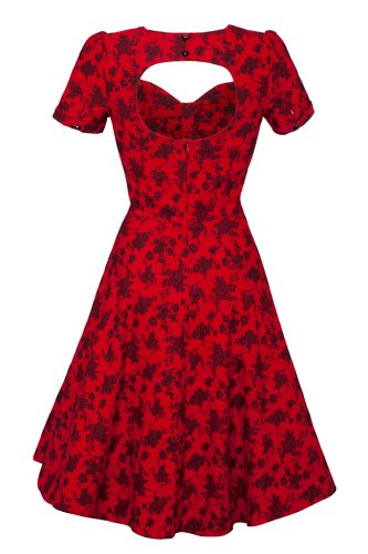 Voodoo Vixen VINTAGE Floral FLOWERS Peephole Pin Up KLEID Rockabilly - 