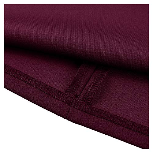 Miusol? Damen Abendkleid Elegant Cocktailkleid Vintage Kleider 3/4 Arm mit Spitzen Knielang Party Kleid Weinrot Gr.S - 9