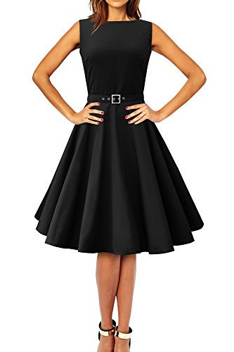 Black Butterfly 'Audrey' Vintage Clarity Kleid im 50er-Jahre-Stil (Schwarz, EUR 36 - XS)