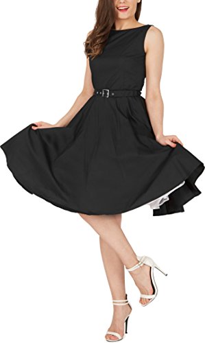 Black Butterfly ‚Audrey‘ Vintage Clarity Kleid im 50er-Jahre-Stil (Schwarz, EUR 36 – XS) - 4
