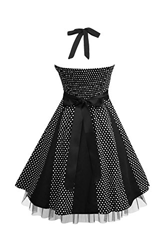 Black Butterfly ‚Ivy‘ 50’s Polka-Dots Swingkleid (Schwarz – Kleine Weiße Punkte, EUR 38 – S) - 2