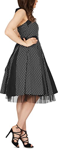 Black Butterfly ‚Ivy‘ 50’s Polka-Dots Swingkleid (Schwarz – Kleine Weiße Punkte, EUR 38 – S) - 2