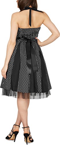 Black Butterfly ‚Ivy‘ 50’s Polka-Dots Swingkleid (Schwarz – Kleine Weiße Punkte, EUR 38 – S) - 3