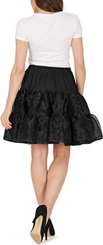 Black Butterfly 20″ Rockabilly Petticoat 1950er-Jahre Komplett aus Satin-Organza Tellerrock (Schwarz, EUR 36 – 42) - 3