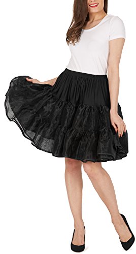 Black Butterfly 20″ Rockabilly Petticoat 1950er-Jahre Komplett aus Satin-Organza Tellerrock (Schwarz, EUR 36 – 42) - 4