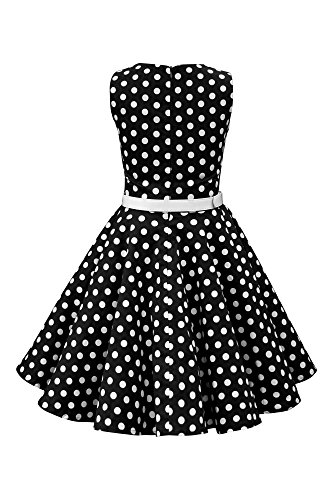 BlackButterfly Kinder ‚Audrey‘ Vintage Polka-Dots Kleid im 50er-J-Stil (Schwarz, 9-10 J) - 2