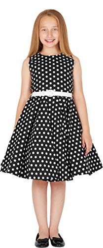 BlackButterfly Kinder ‚Audrey‘ Vintage Polka-Dots Kleid im 50er-J-Stil (Schwarz, 9-10 J) - 3