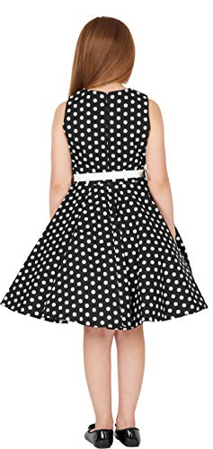 BlackButterfly Kinder ‚Audrey‘ Vintage Polka-Dots Kleid im 50er-J-Stil (Schwarz, 9-10 J) - 5