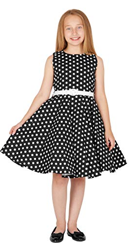 BlackButterfly Kinder ‚Audrey‘ Vintage Polka-Dots Kleid im 50er-J-Stil (Schwarz, 9-10 J) - 6