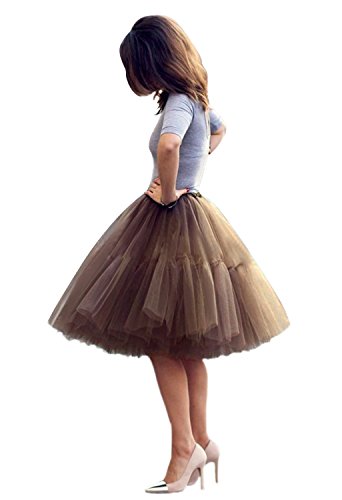 Babyonline Damen Tüllrock 5 Lage Prinzessin Kleider Knielang Petticoat Ballettrock Unterrock Pettiskirt Swing One Size