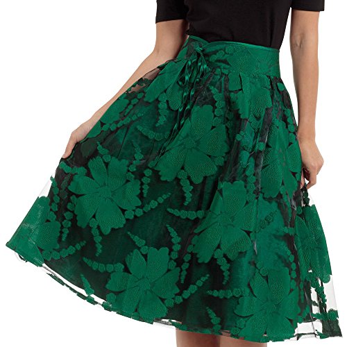 Voodoo Vixen Rock JASMINE SKIRT 3286 Grün M - 