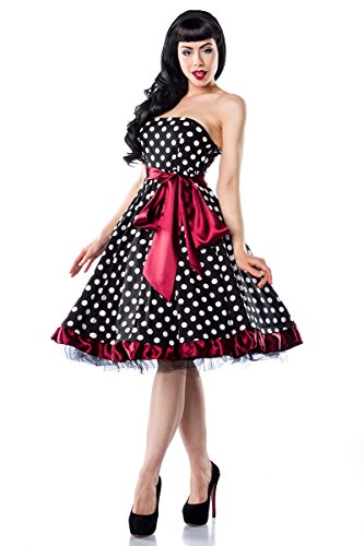 50er Jahre Rockabilly Bandeau Kleid mit breiter Schärpe