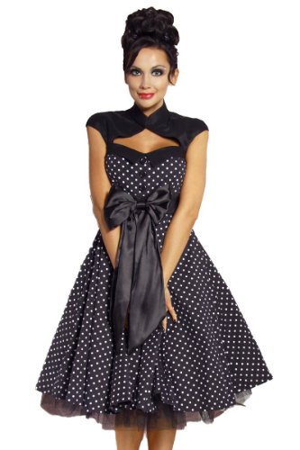 Chic Star Vintage Rockabilly-Kleid Damen schwarz-weiß Kleid