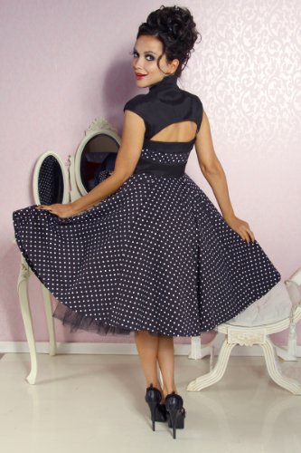 Chic Star Vintage Rockabilly-Kleid Damen schwarz-weiß Kleid - 3