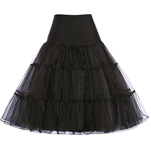 Petticoat Rock Schwarz 1950er Vintage, Bräute oder Brautjungfer Rock