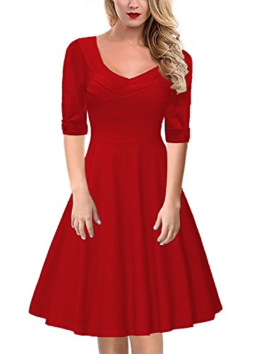 Gigileer 50er Rockabilly Kleid / Rotes Cocktailkleid