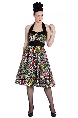 Hell Bunny London - 50er Jahre Kleid mit mit coolem Alloverprint