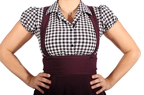 Rockabilly Gingham Retro Petticoat Kleid Hosenträger Karo Swing - 7