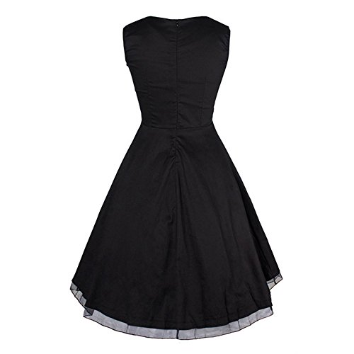 Damen Vintage Petticoat Kleid ~ 50er Jahre Kleid ~ Schwarz - 4