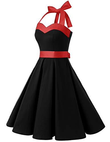 Neckholder Kleid Schwarz im Rockabilly 50er Jahre Vintage Stil - 3