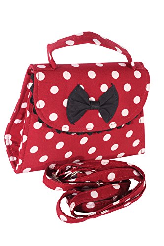 SugarShock Damen Fifties POLKA DOTS rockabilly BOW Tasche Köfferchen Handtasche weinrot