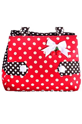 Polka Dots Uniform rockabilly RETRO Kirschen Handtasche Tasche - 