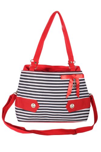 SugarShock Damen Fifites Streifen Uniform rockabilly RETRO Anker Handtasche Tasche -