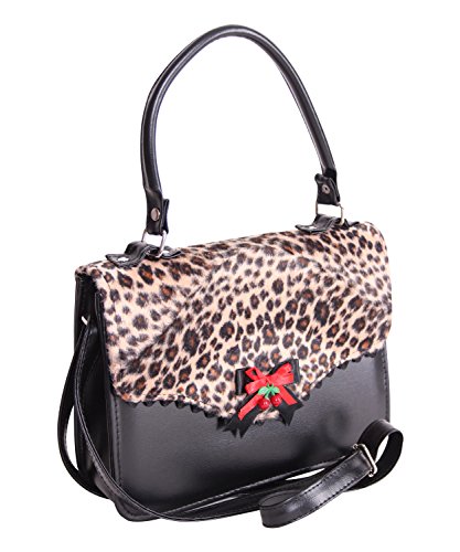 SugarShock Yasmina 50s retro Pin Up Leoparden Rockabilly Tasche Leo Handtasche - 