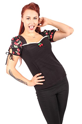 fifties rockabilly Cherry Puffärmel Kirschen Carmen T-Shirt