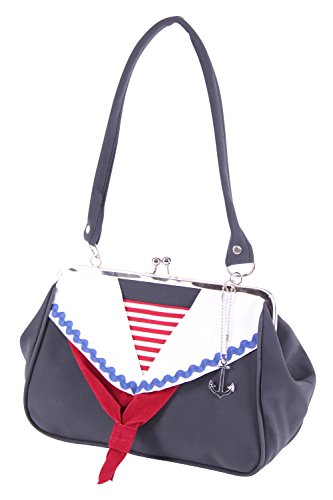 SugarShock Shaleena 50er retro Matrosen Kragen Sailor Kisslock Handtasche vintage style Tasche