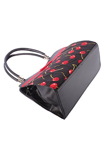 SugarShock Damen 50s retro rockabilly Kirschen Schleifen Tasche BOW Cherry Handtasche - 