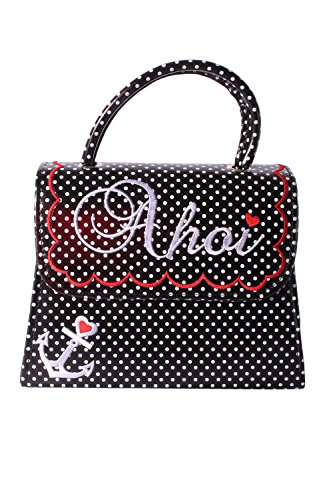 SugarShock Damen AHOI Anker rockabilly POLKA DOTS Handtasche retro Punkte Tasche - 