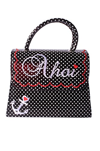 SugarShock Damen AHOI Anker rockabilly POLKA DOTS Handtasche retro Punkte Tasche - 