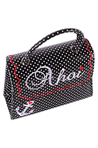 SugarShock Damen AHOI Anker rockabilly POLKA DOTS Handtasche retro Punkte Tasche - 