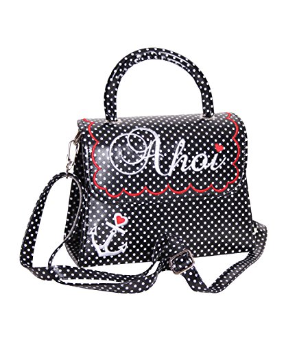 SugarShock Siska 50er retro vintage style Ahoi Polka Dots Koffer Handtasche Rockabilly Pin Up Köfferchen - 