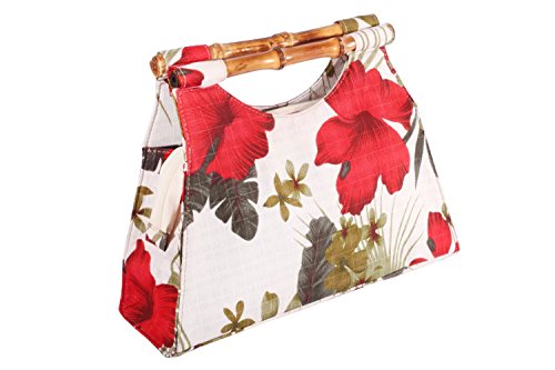 Hibiskus Hawaii Flower Hibiskusblüten Rockabilly Bambus Handtasche - 