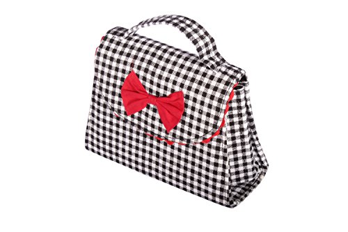 Fifties GINGHAM rockabilly BOW Karo Tasche Köfferchen Handtasche