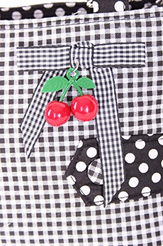 SugarShock Karlotta Polka Dots Gingham Kirschen Rockabilly Uniform Tasche Handtasche - 