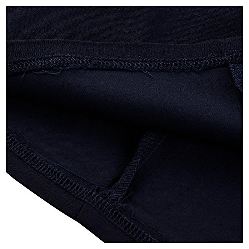 Miusol Damen Elegant Fluegelarme V-Ausschnitt Knoepfe Cocktailkleid Party Kleid Blau Groesse M - 
