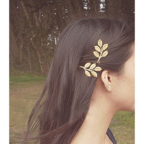 ROSENICE 10 Stück Haarspange Blatt Haarnadeln Haar Clip Haarschmuck (Golden) - 