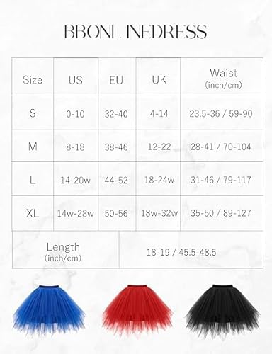 Bbonlinedress Kurz Retro Petticoat Rock Ballett Blase 50er Tutu Unterrock Black L - 3