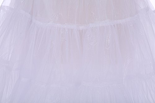 Bbonlinedress Organza 50s Vintage Rockabilly Petticoat Underskirt White S - 5