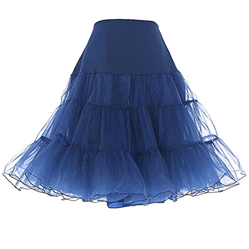 Dresstells 1950 Petticoat Reifrock Unterrock Petticoat Underskirt Crinoline für Rockabilly Kleid Navy M