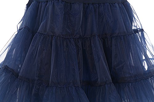 Dresstells 1950 Petticoat Reifrock Unterrock Petticoat Underskirt Crinoline für Rockabilly Kleid Navy M - 3