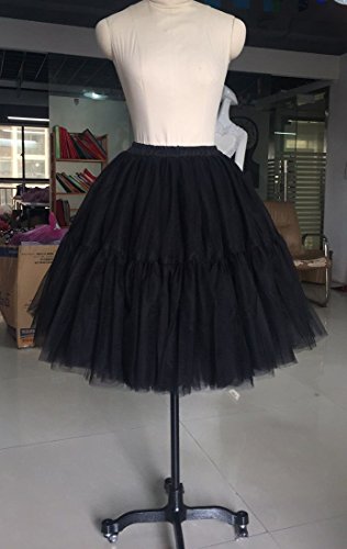 Omela Tüllrock Damen Vintage Tutu Rock Tanzrock Unterrock Petticoat Prinzessin Rock (Schwarz,66-100) - 2