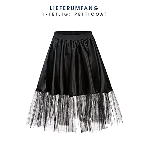 Kostümplanet® Petticoat schwarz mit Gummiband und Tüll Tutu Petti Coat Unterrock schwarzer Petticoat - 2