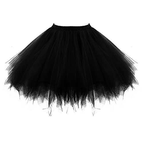 Honeystore Damen's Tutu Unterkleid Rock Abschlussball Abend Gelegenheit Zubehör Schwarz