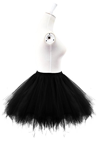 Honeystore Damen’s Tutu Unterkleid Rock Abschlussball Abend Gelegenheit Zubehör Schwarz - 2